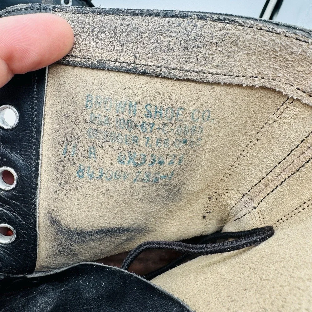 VTG Brown Shoe Co Vietnam Era Combat Jump Boots Sz 11R BF Goodrich OCT 1966 USA